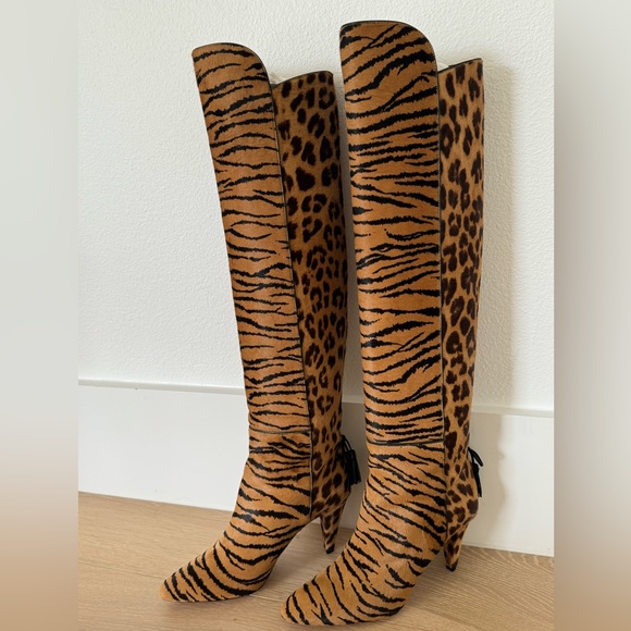 AQUAZURRA/Claudia Schiffer Leopard Boots 39 - Picture 6 of 10